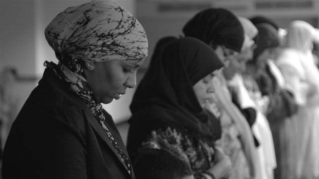 Women praying jummah at the Islamic Society of Akron & Kent